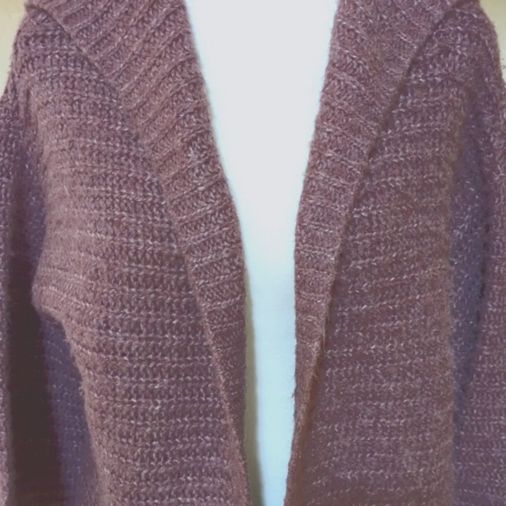 Wild Fable Chestnut Slouchy Ribbed Knit Open Front Hooded Cardigan Size XS